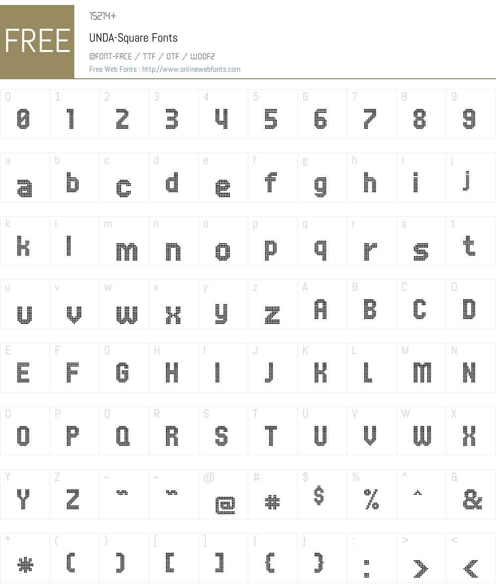 UNDA Font Screenshots