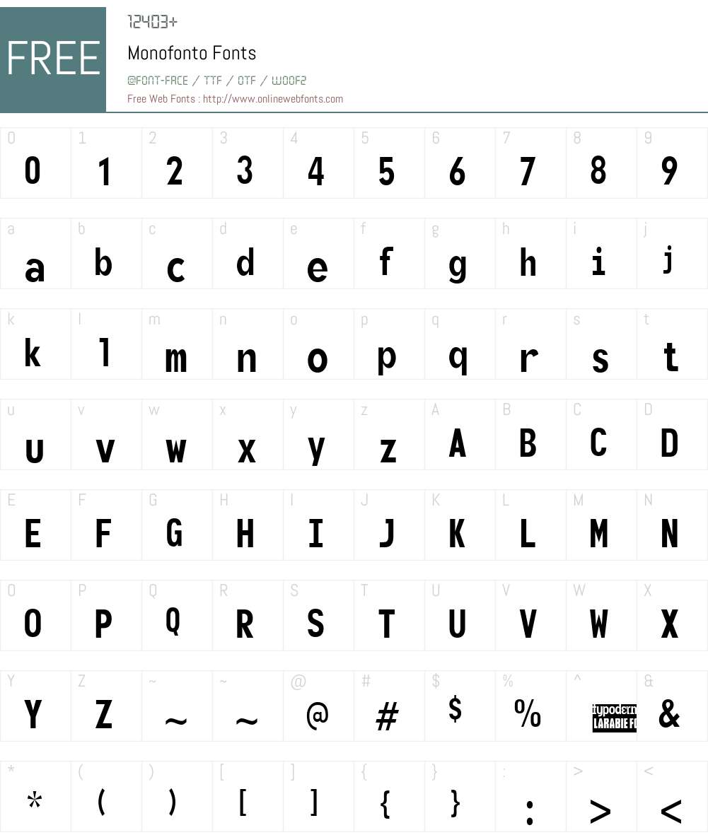 Monofonto Font Screenshots