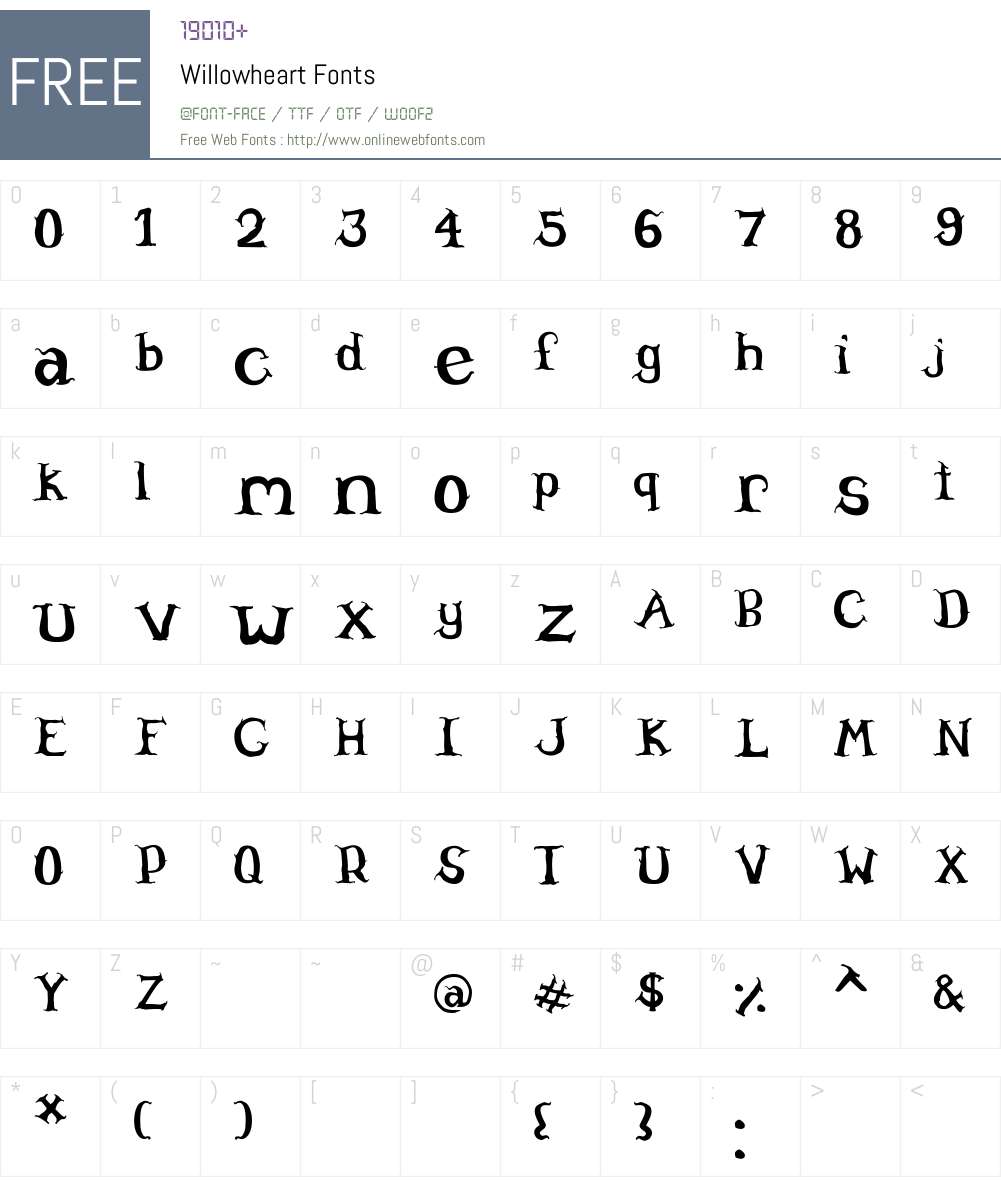 Willowheart Font Screenshots