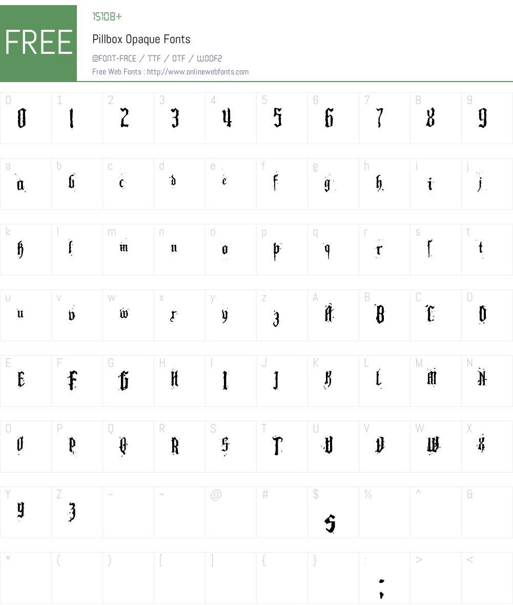 Pillbox Opaque Font Screenshots
