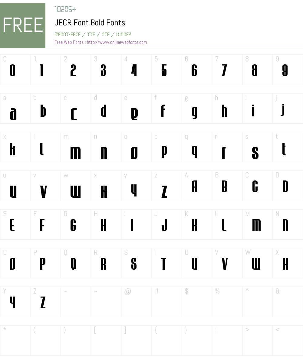 JECR Font Font Screenshots