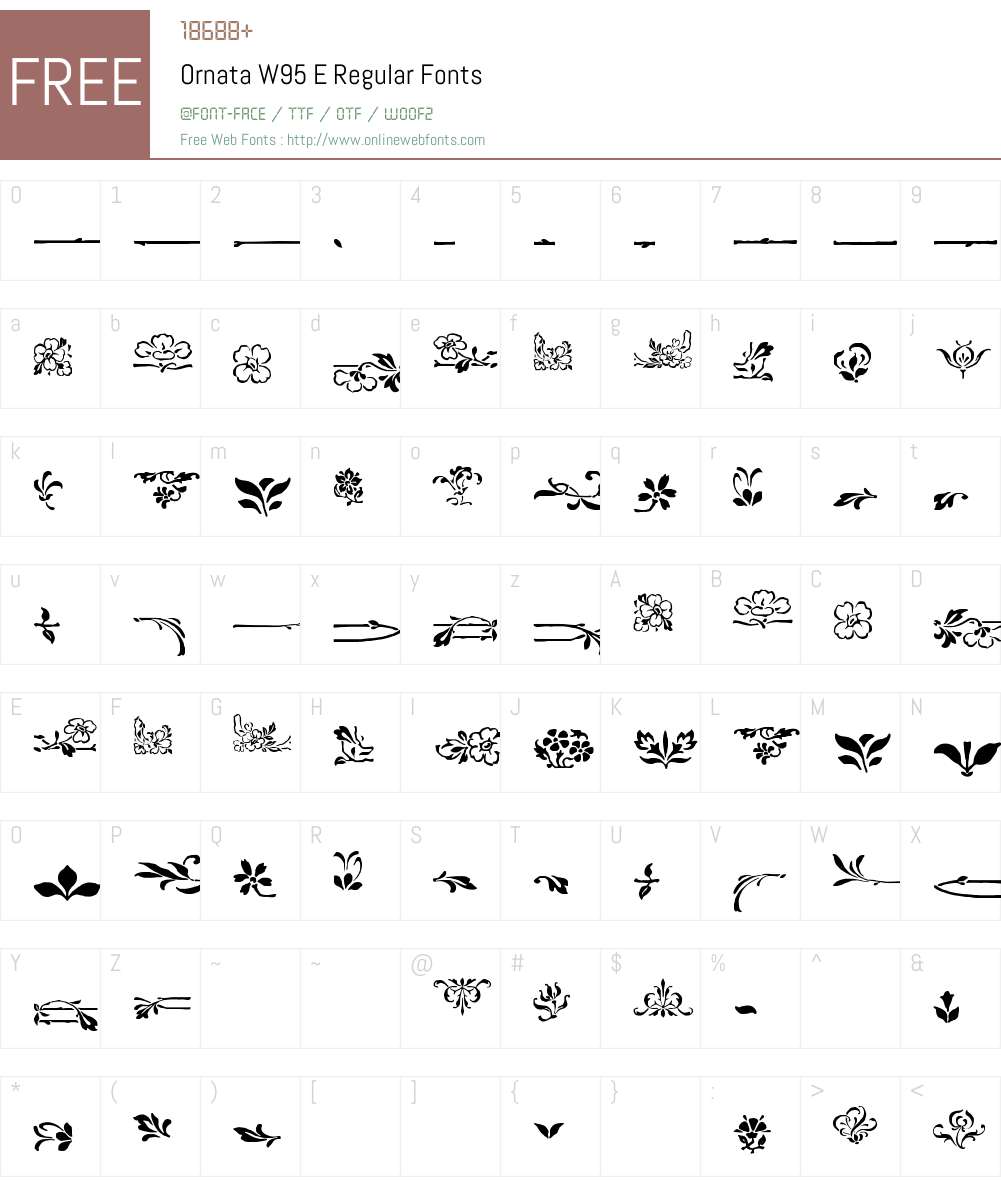 OrnataW95-ERegular Font Screenshots