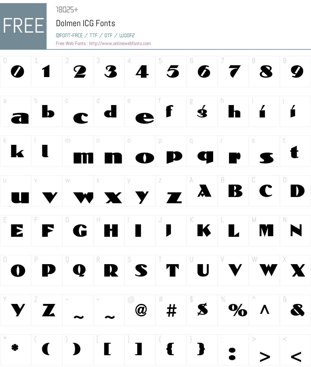 Dolmen ICG Font Screenshots