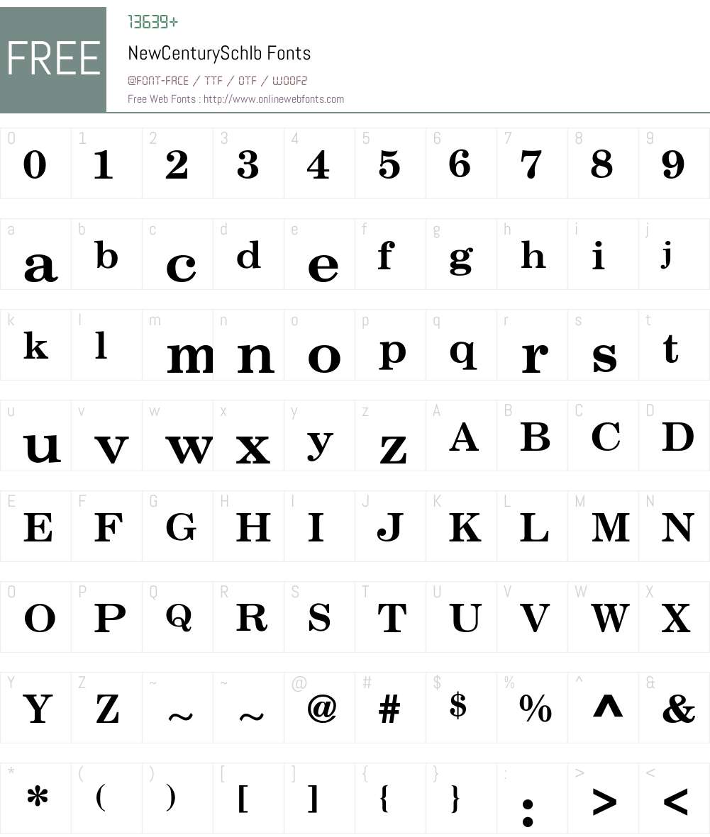 NewCenturySchlb Font Screenshots
