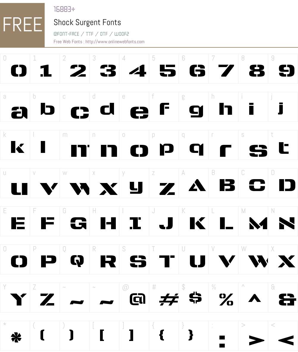 Shock Surgent 1.000 Fonts Free Download - OnlineWebFonts.COM