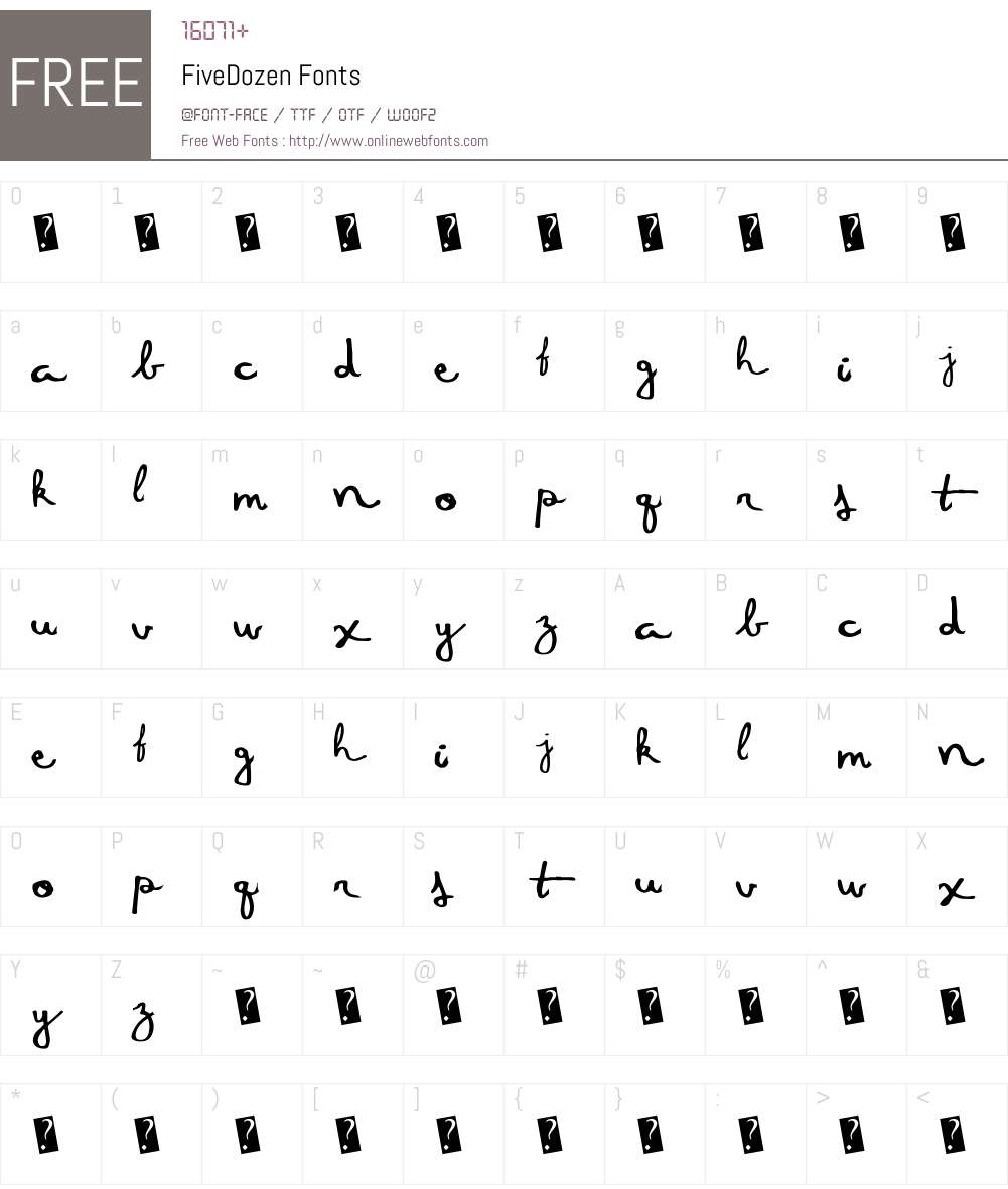 FiveDozen Font Screenshots