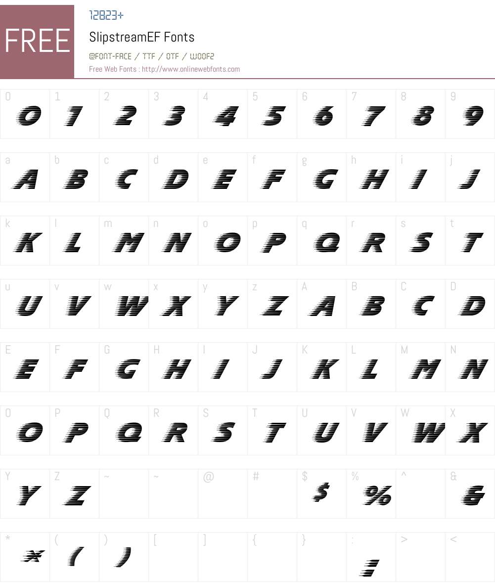 SlipstreamEF Font Screenshots