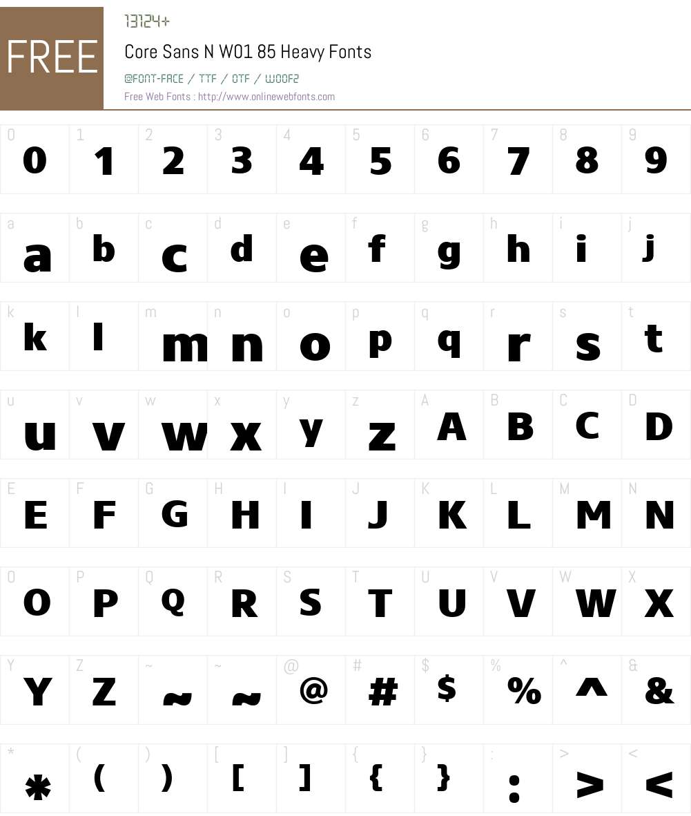 CoreSansNW01-85Heavy Font Screenshots