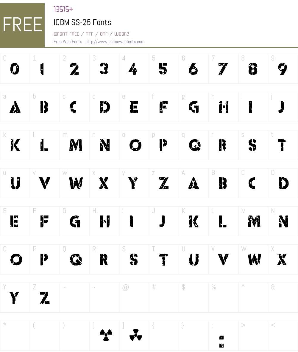 ICBM SS-25 Font Screenshots
