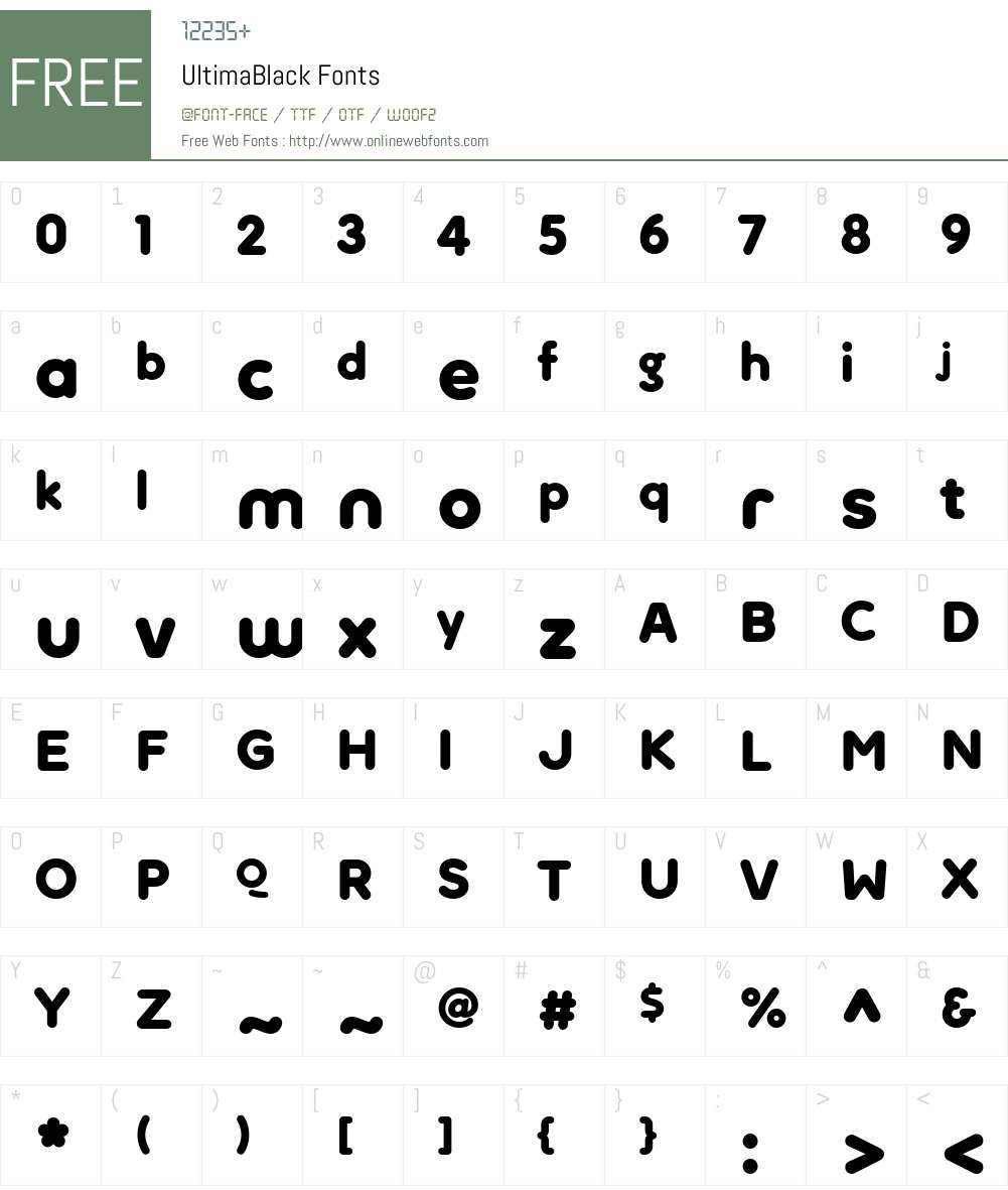 UltimaBlack Font Screenshots