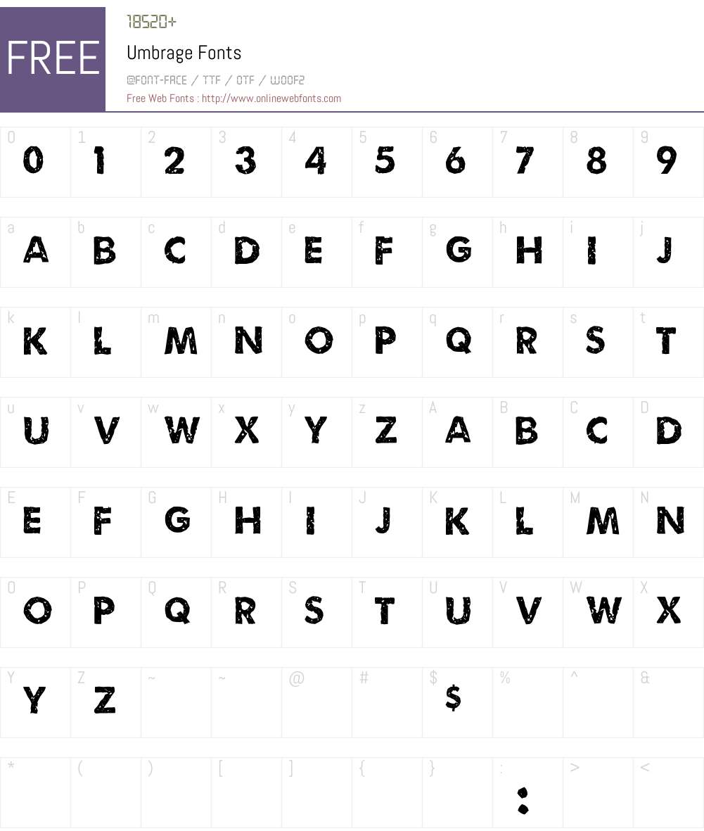 Umbrage Font Screenshots