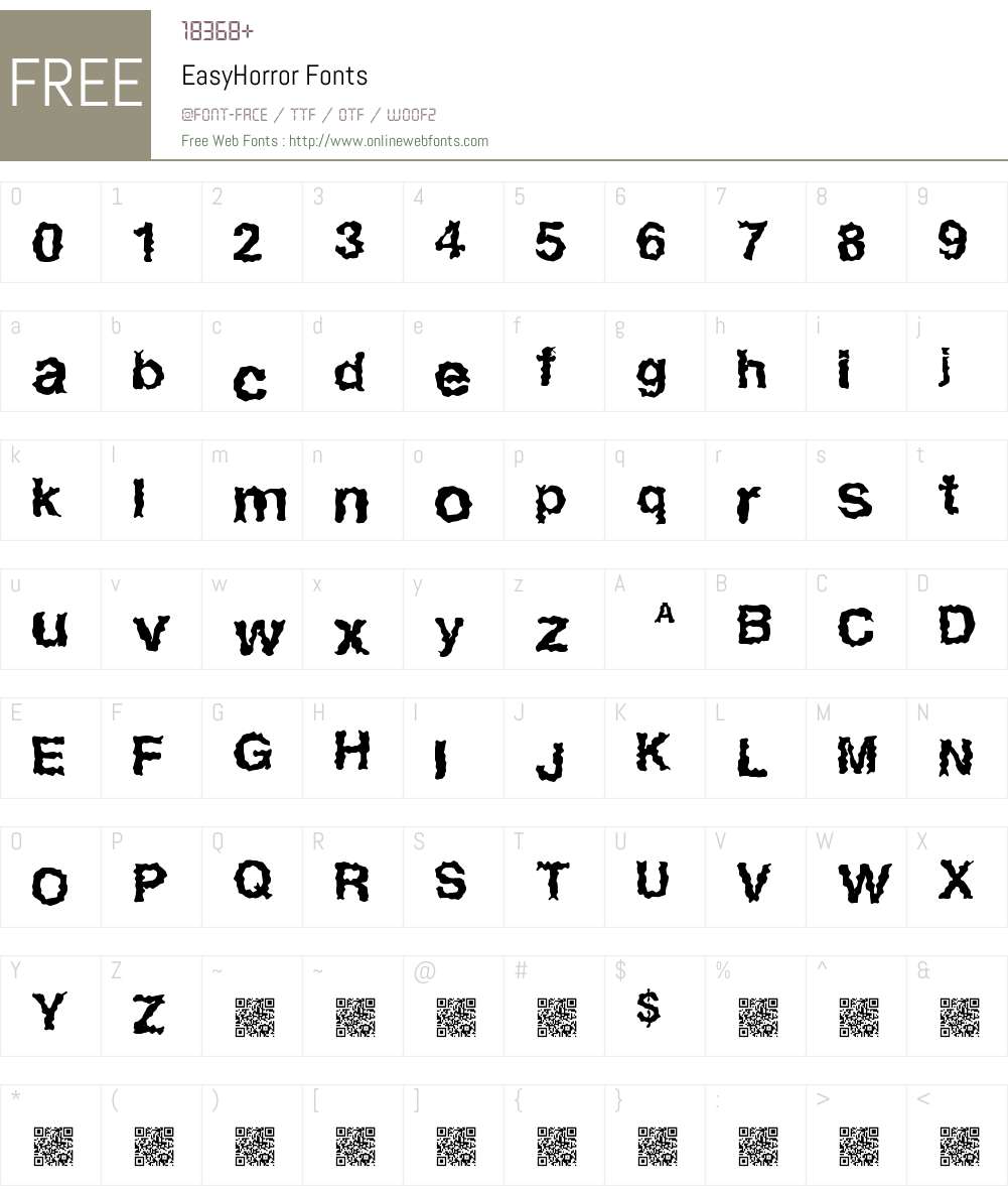 EasyHorror Font Screenshots