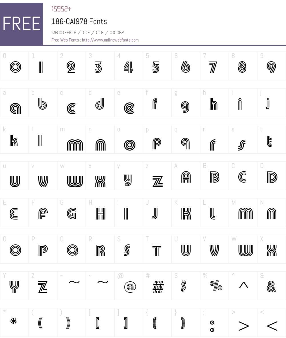 186-CAI978 Font Screenshots