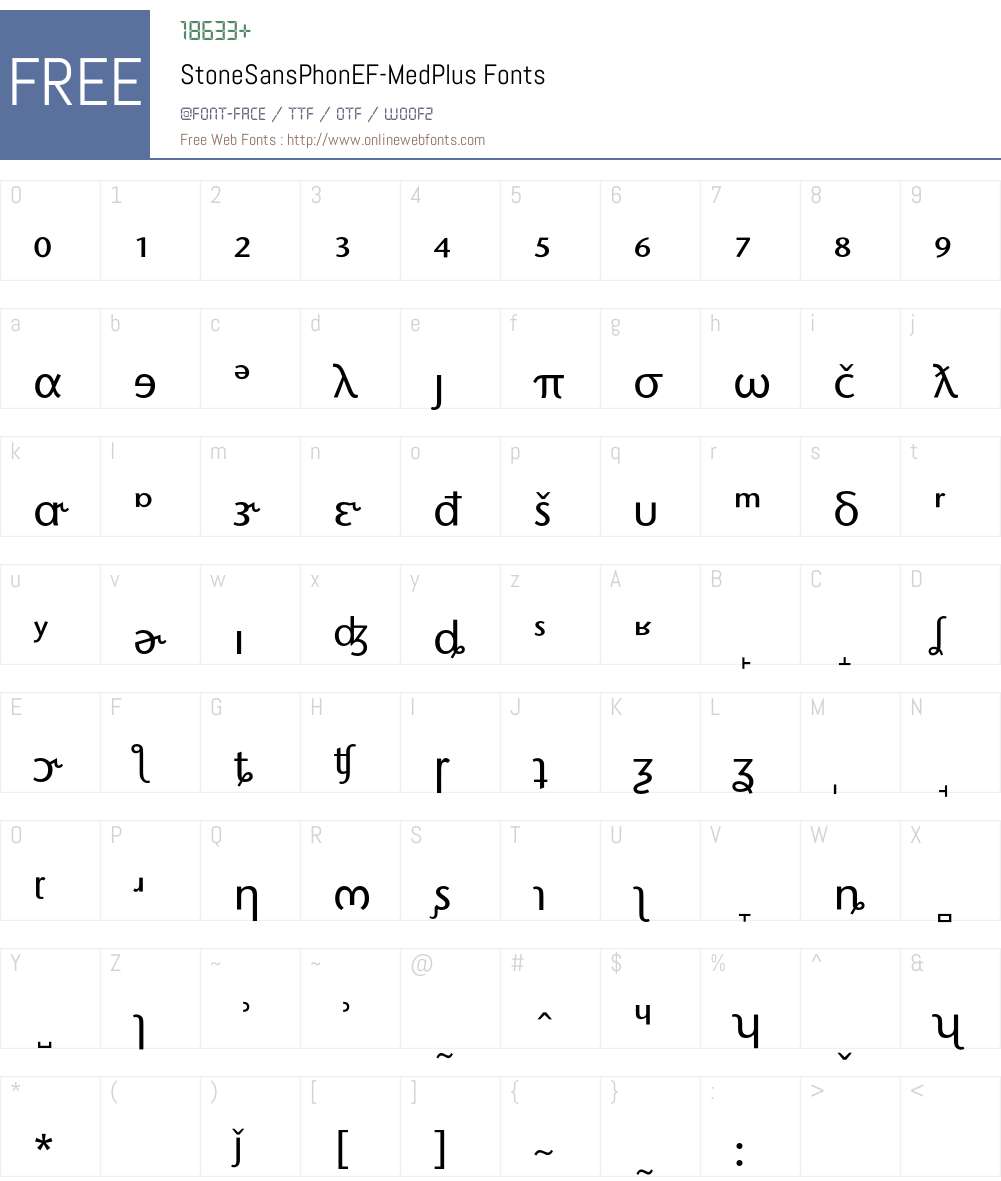 StoneSansPhonEF Font Screenshots