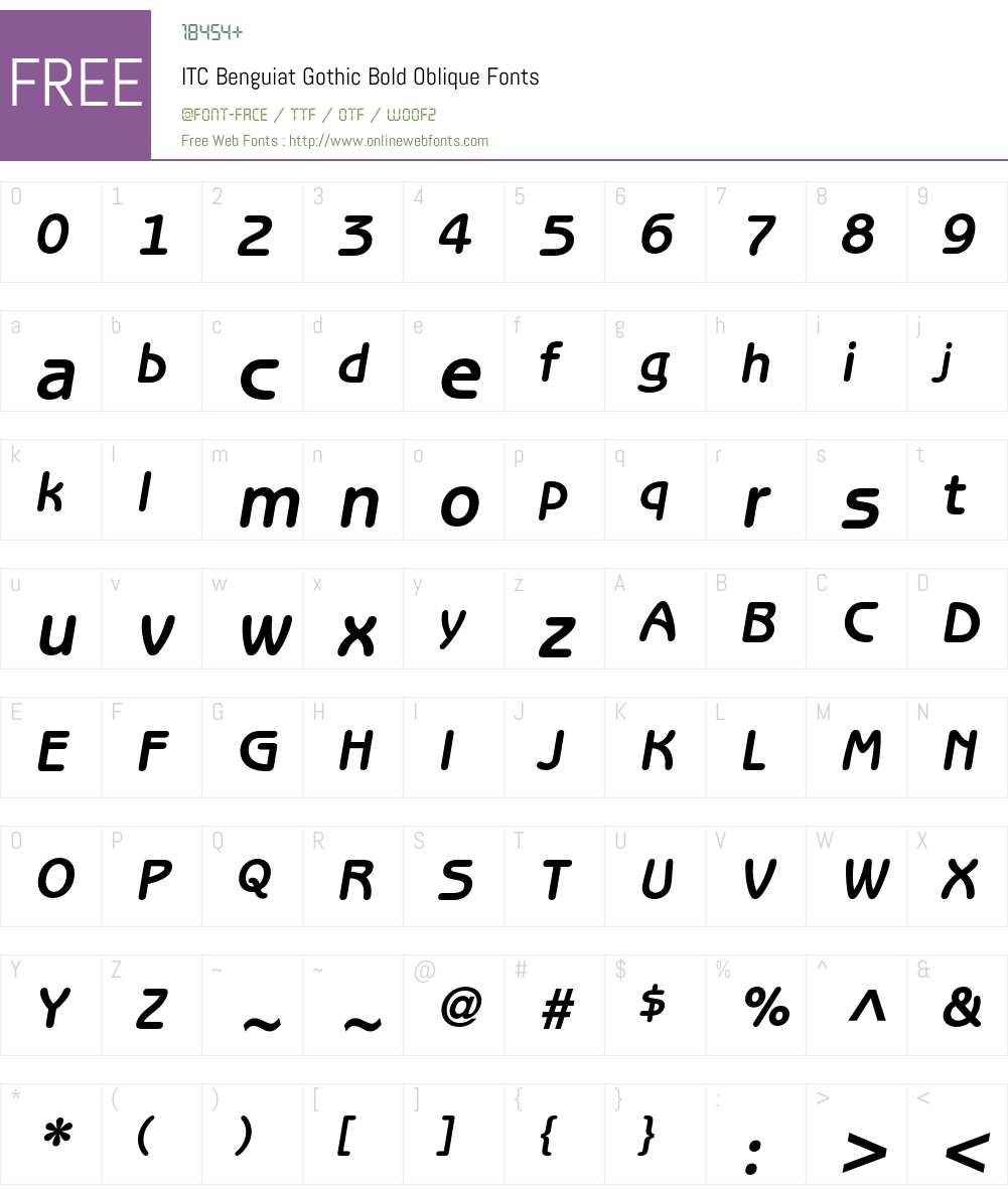 ITC Benguiat Gothic Font Screenshots
