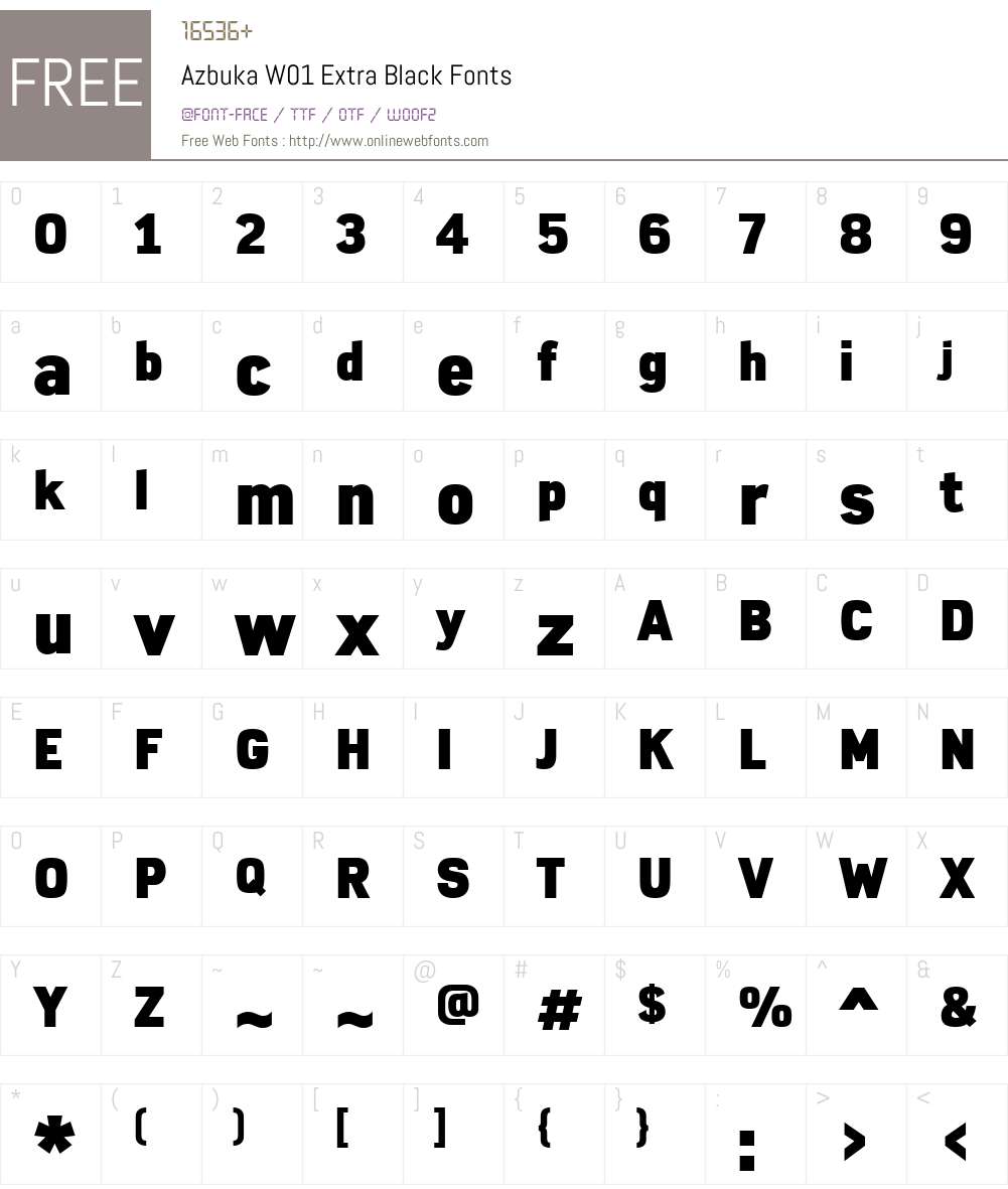 AzbukaW01-ExtraBlack Font Screenshots