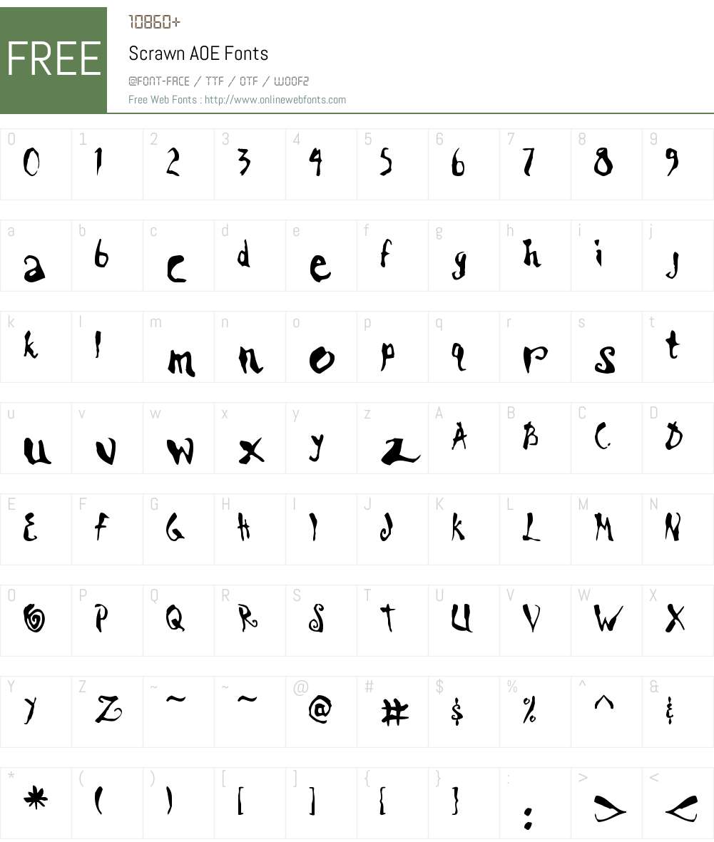 Scrawn AOE Font Screenshots