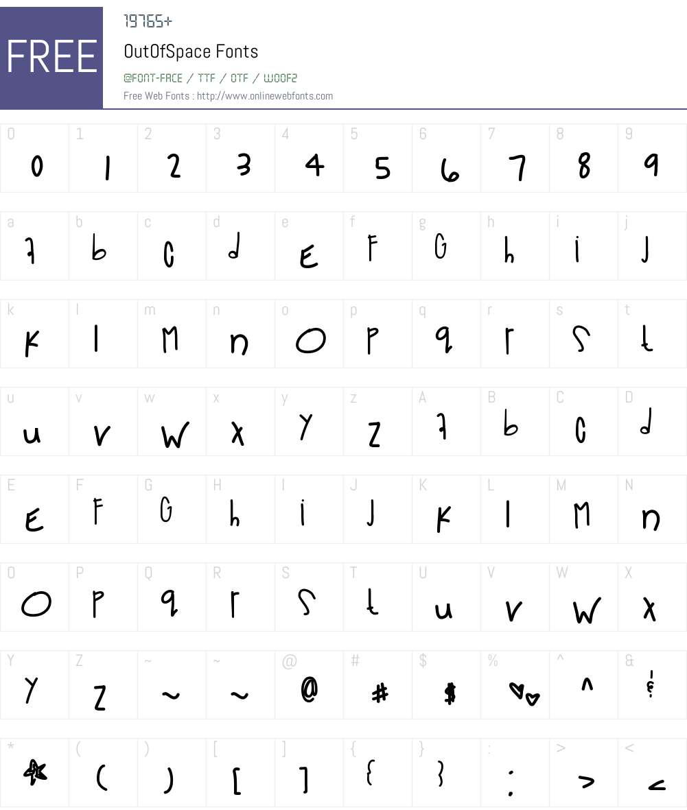 OutOfSpace Font Screenshots