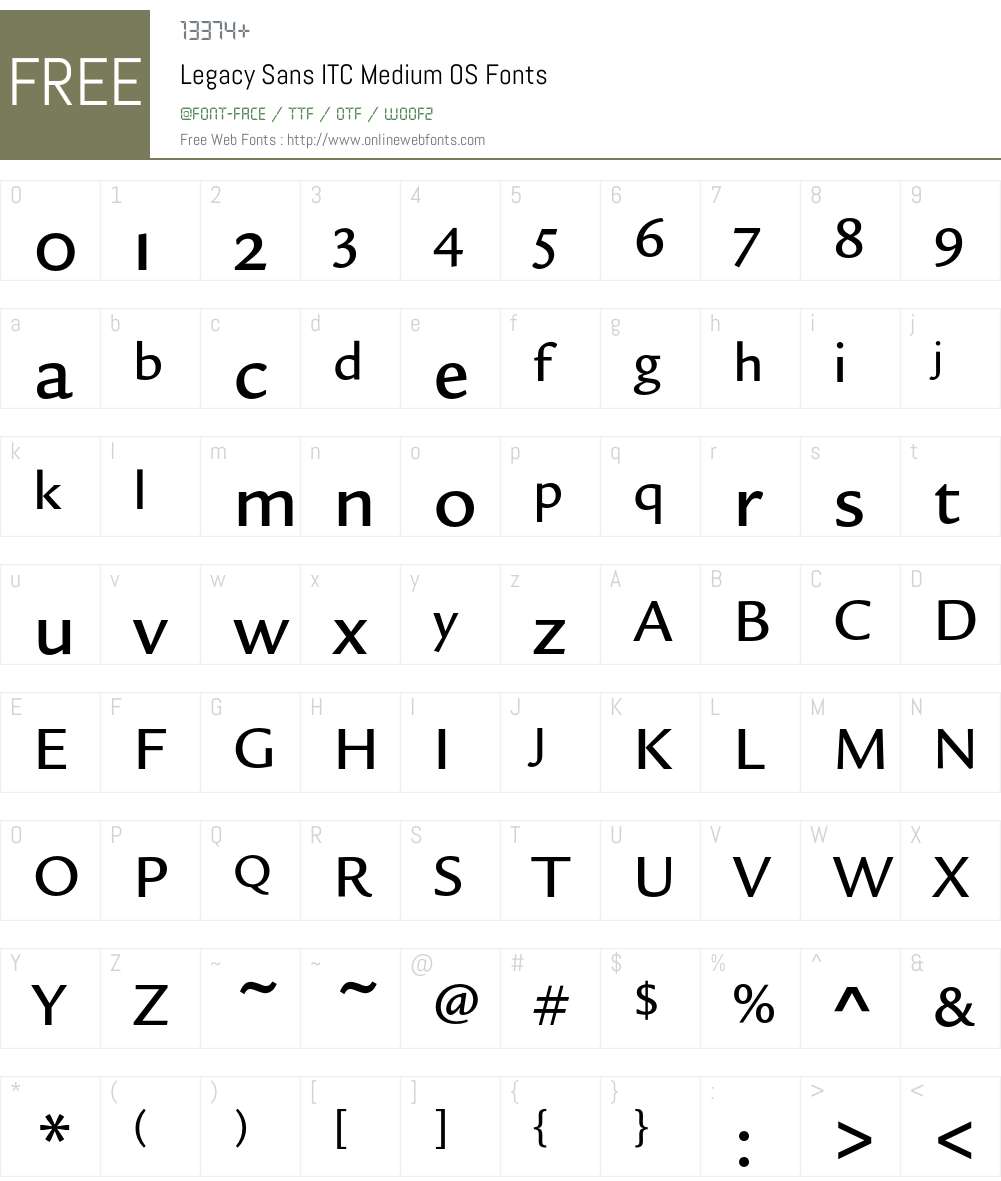 Legacy Sans ITC Font Screenshots