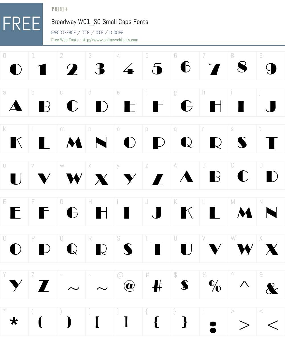 BroadwayW01_SC-SmallCaps Font Screenshots