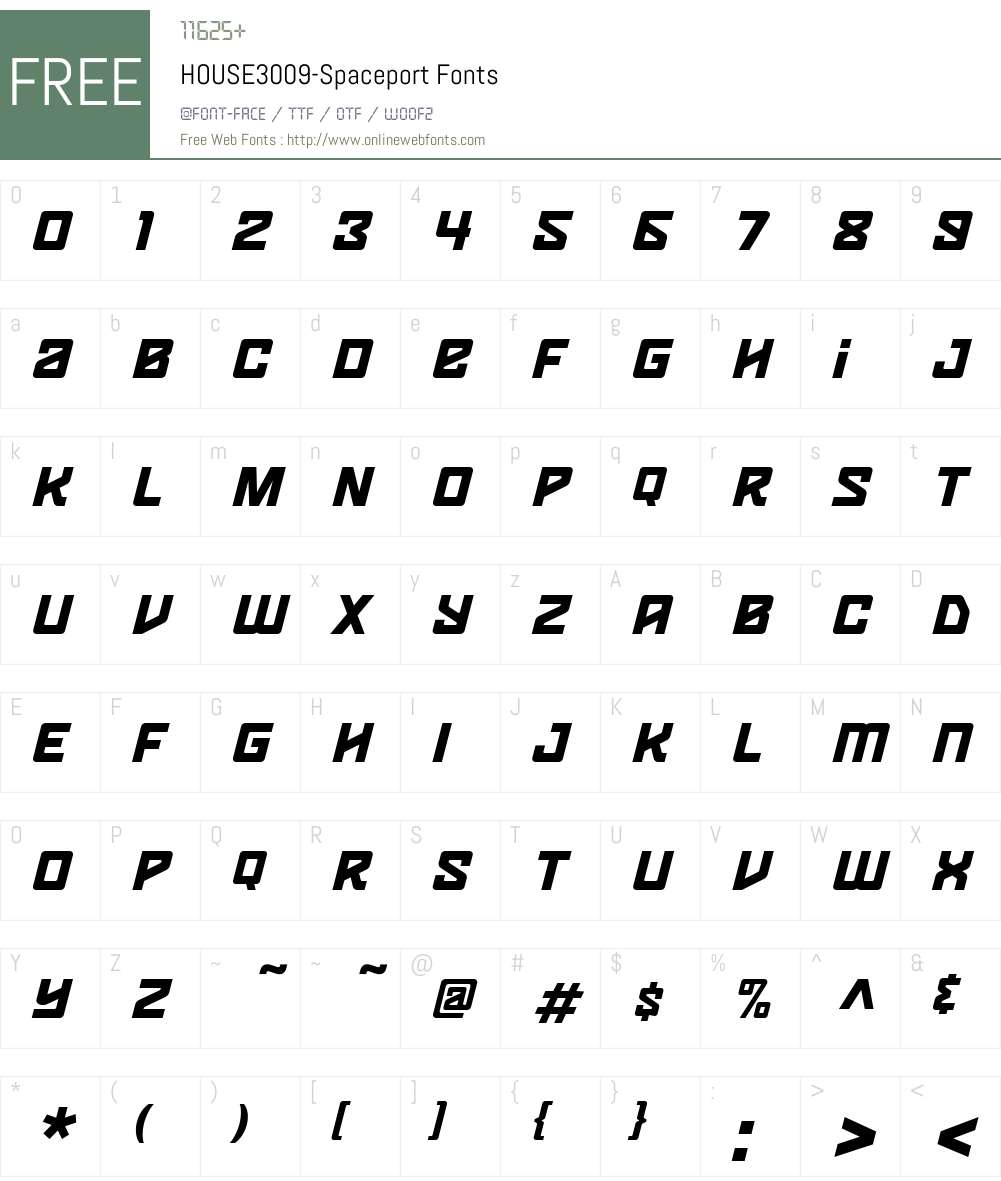 HOUSE3009 Font Screenshots