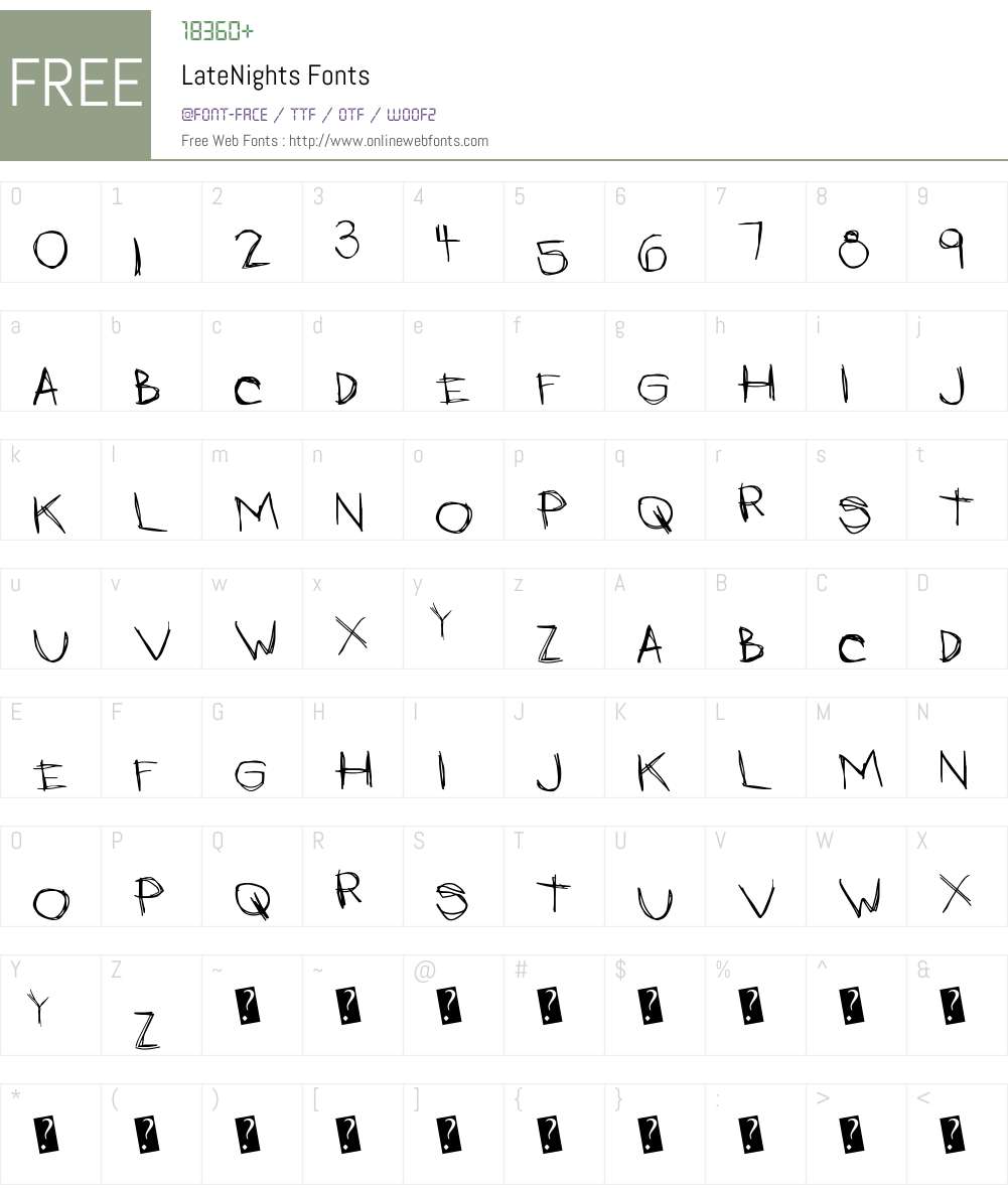 LateNights Font Screenshots