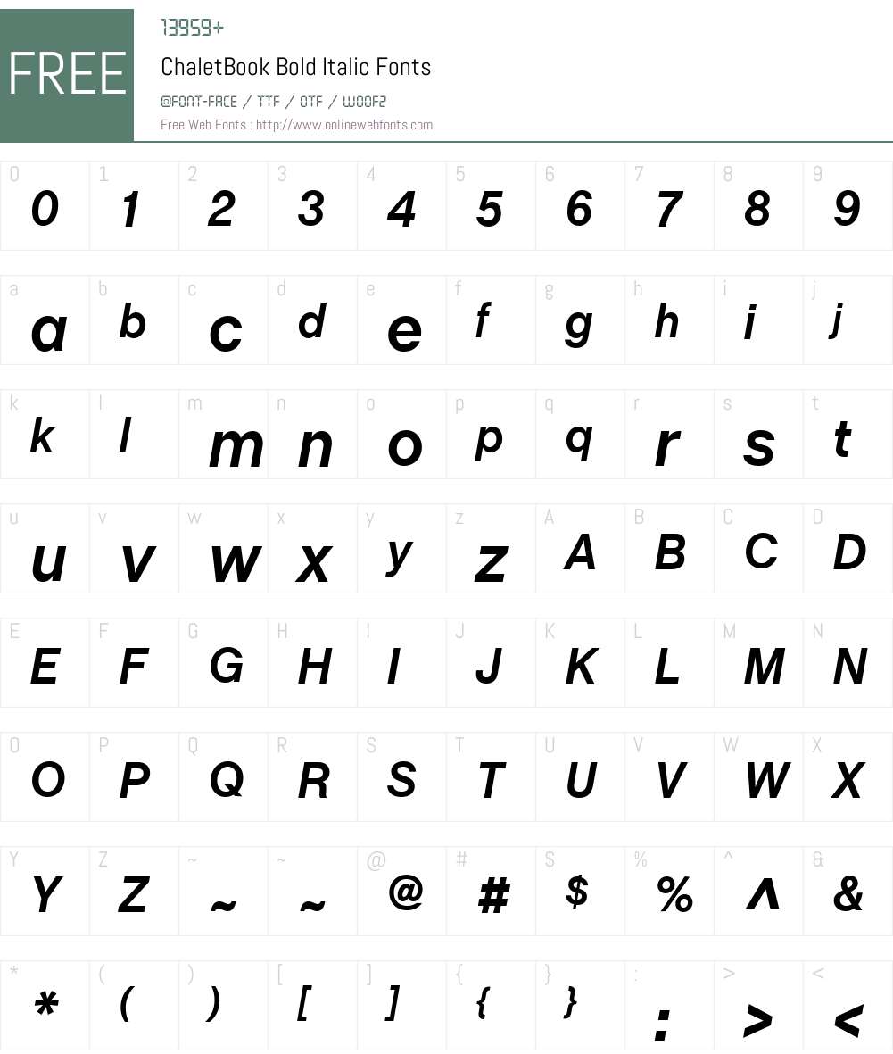 ChaletBook Font Screenshots