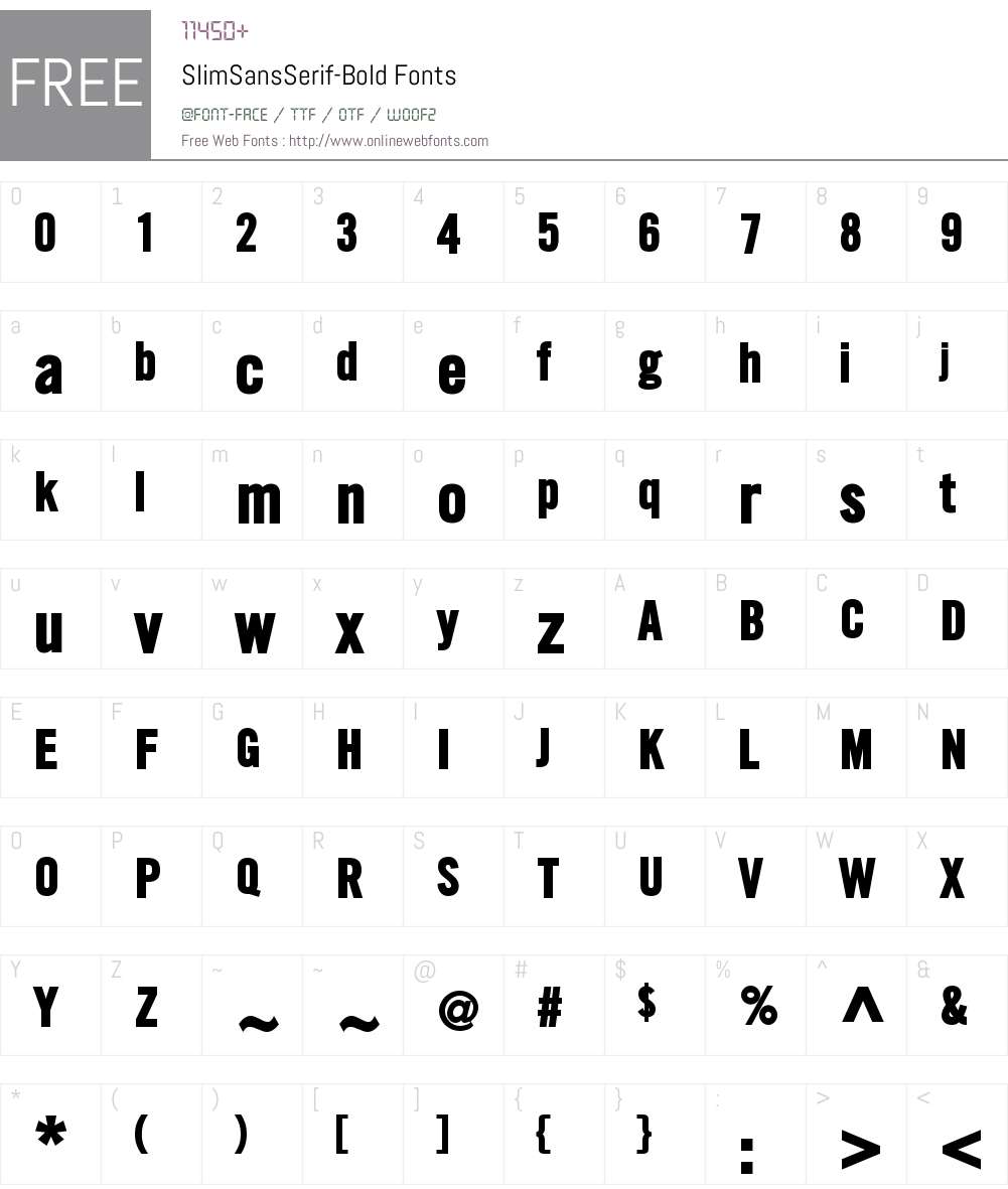 SlimSansSerif Font Screenshots