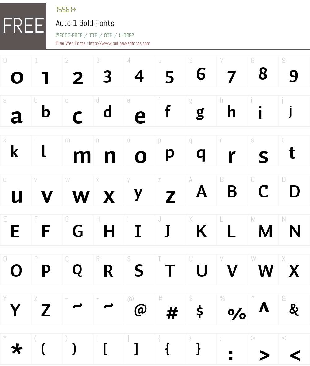 Auto 1 Font Screenshots