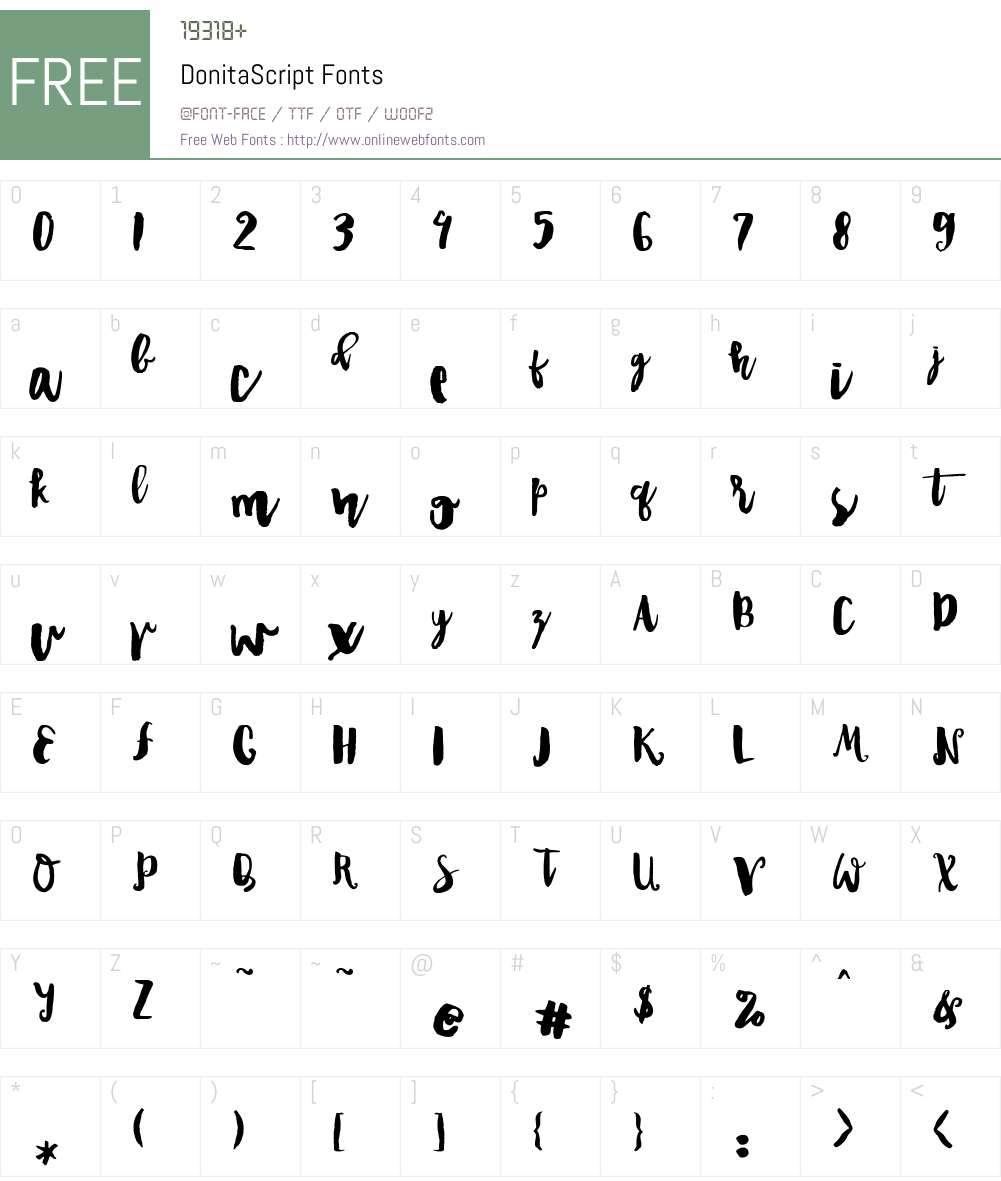 DonitaScript Font Screenshots
