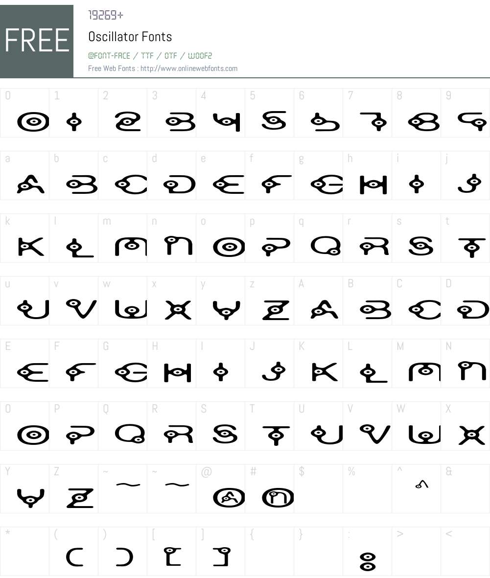 Oscillator Font Screenshots