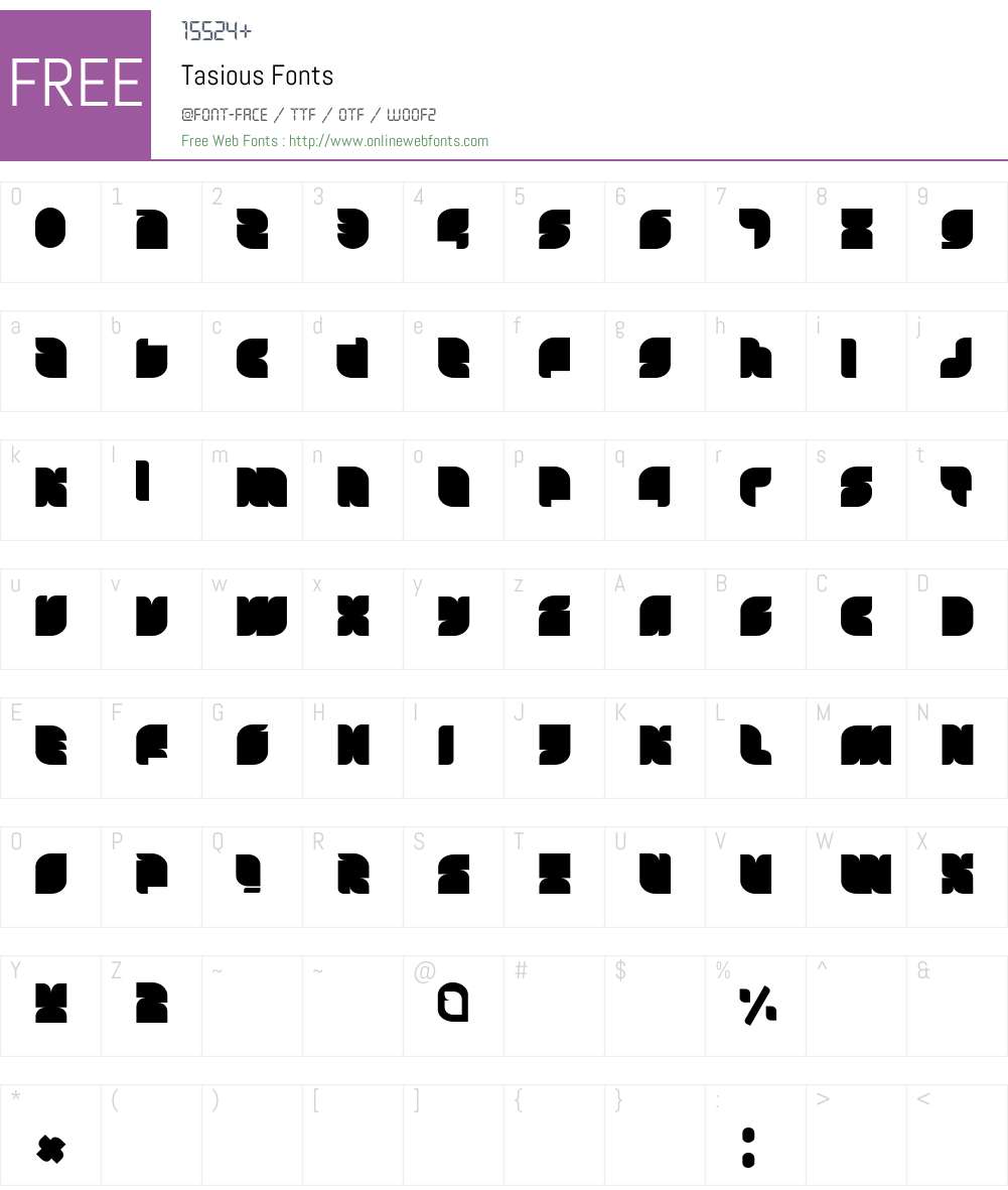 Tasious Font Screenshots