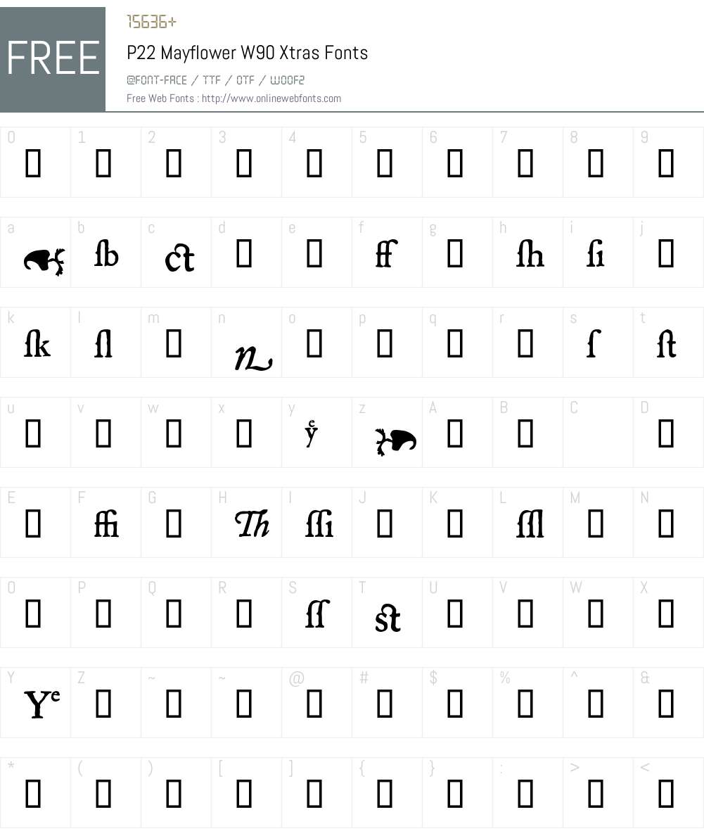 P22 Mayflower Font Screenshots