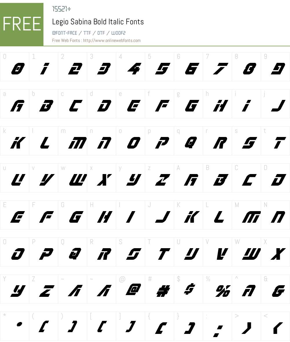 Legio Sabina Bold Italic Font Screenshots