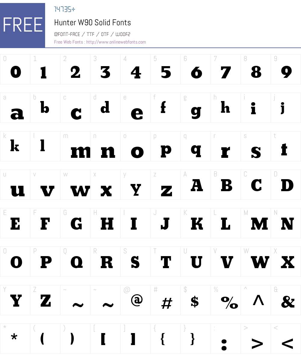 HunterW90-Solid Font Screenshots