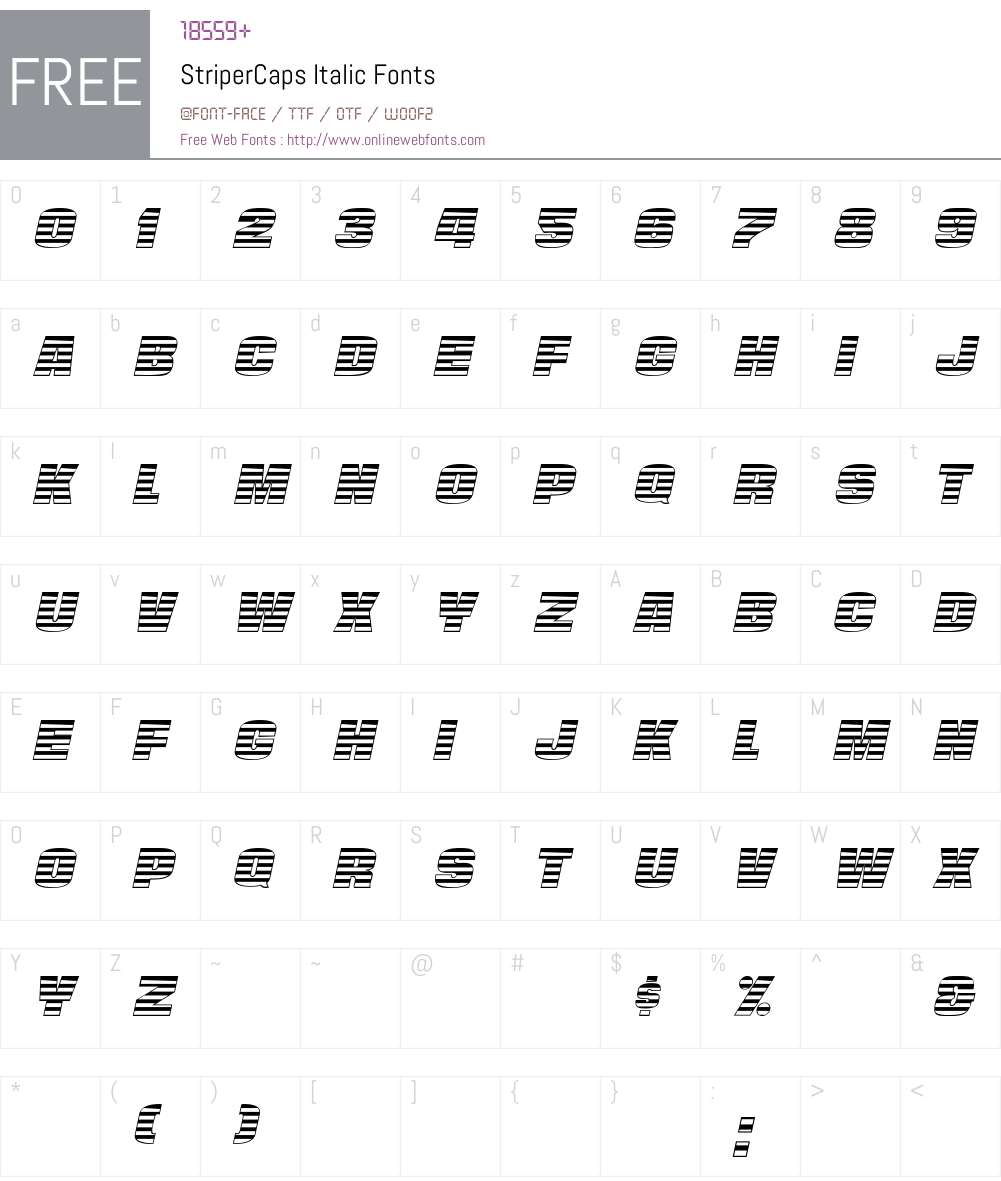 StriperCaps Font Screenshots