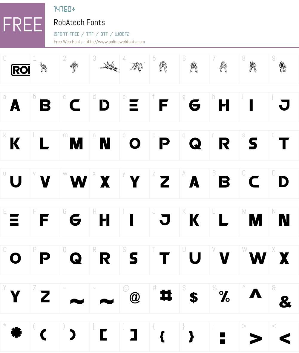 RobAtech Font Screenshots