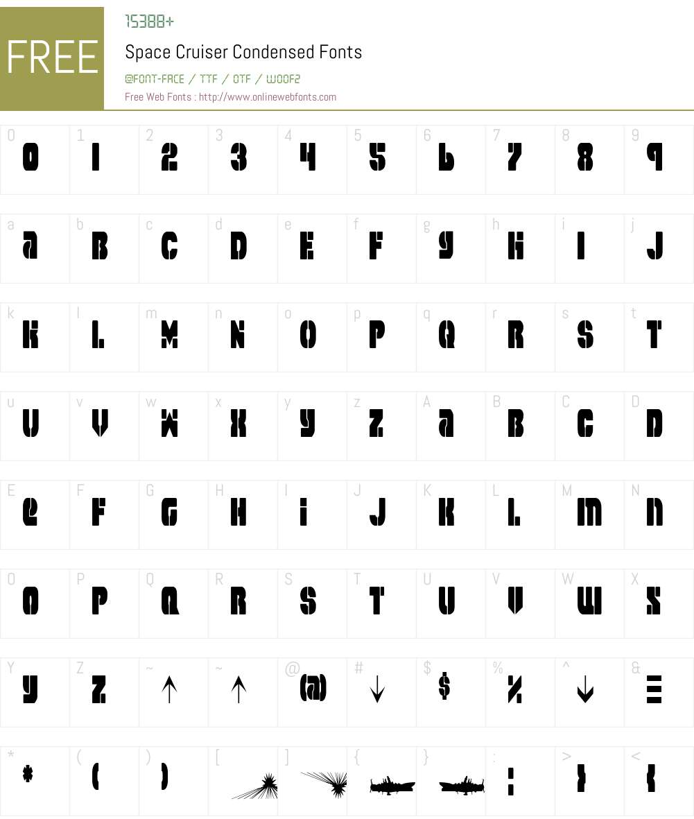 Space Cruiser Condensed Font Screenshots