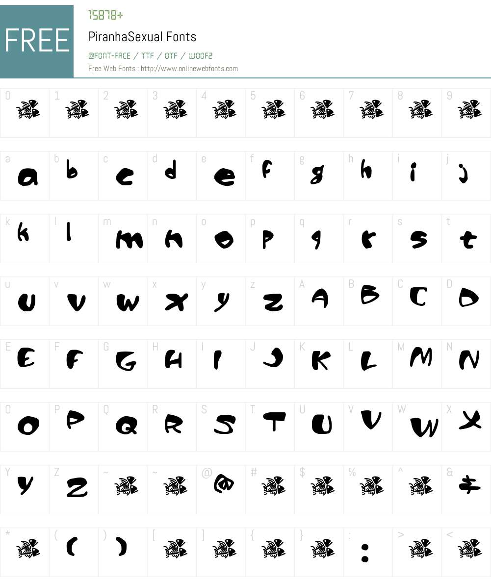 PiranhaSexual Font Screenshots
