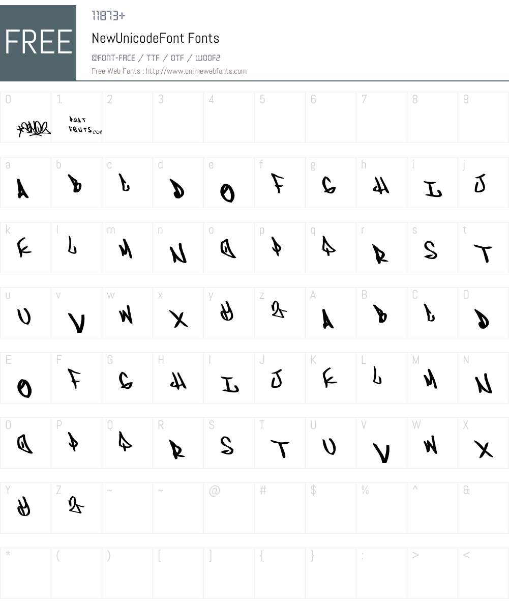 NewUnicodeFont Font Screenshots