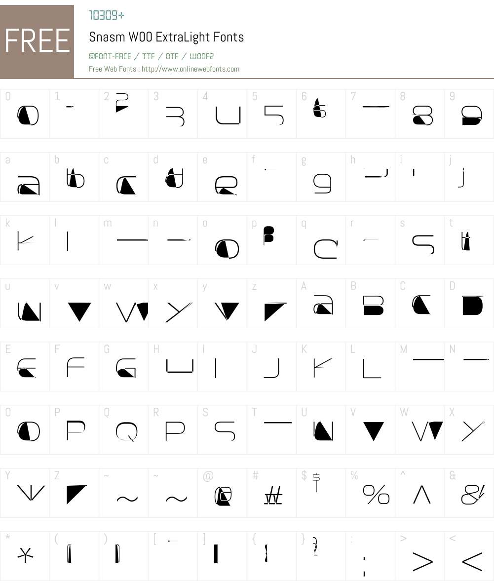 SnasmW00-ExtraLight Font Screenshots