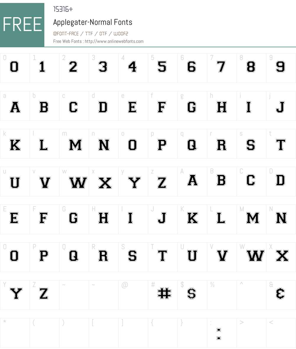 Applegater-Normal Font Screenshots