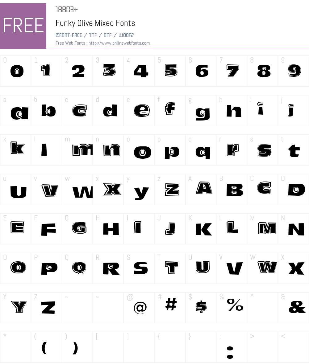 Funky Olive Font Screenshots