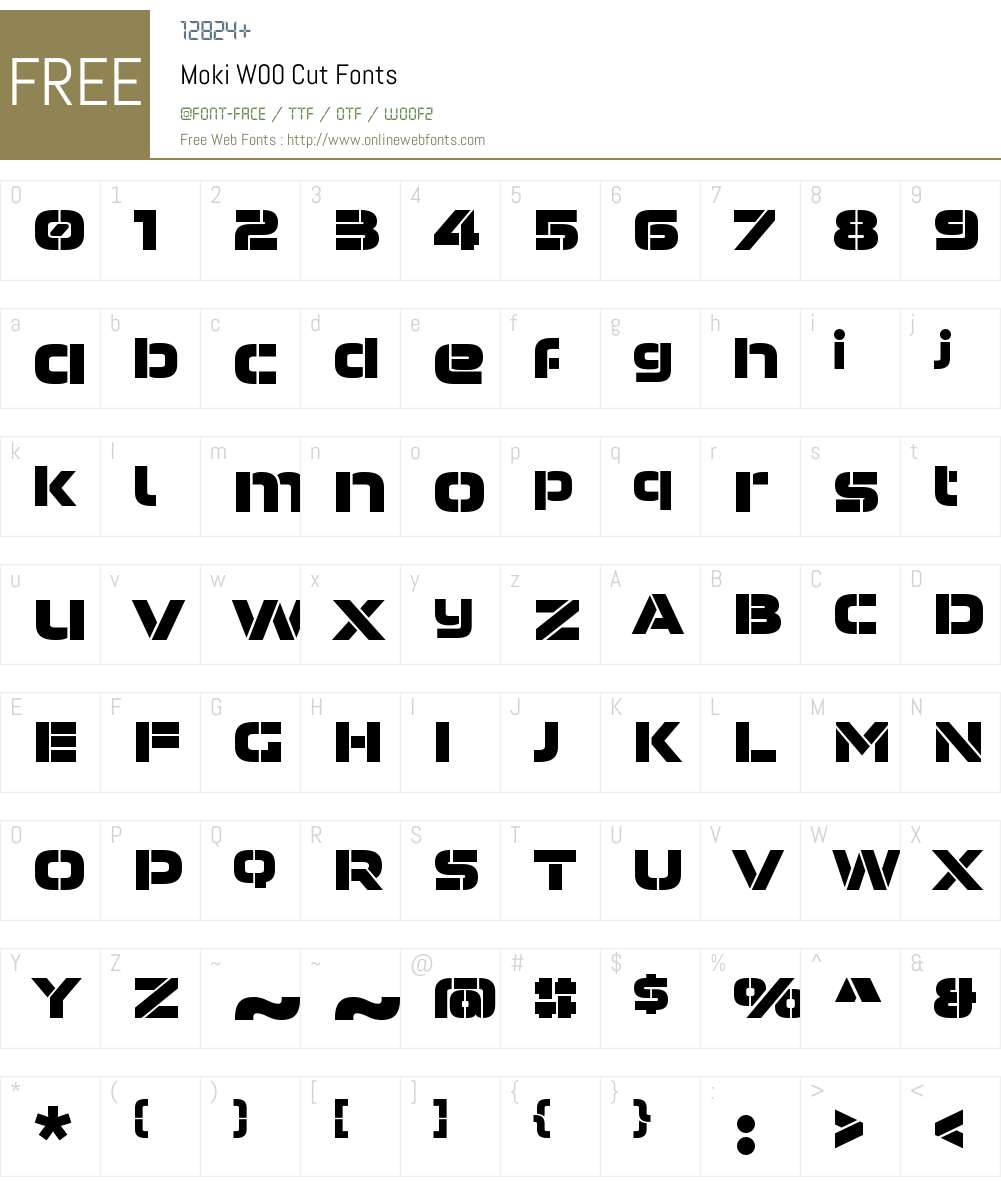 Download Moki W00 Cut 1.10 Fonts Free Download - OnlineWebFonts.COM