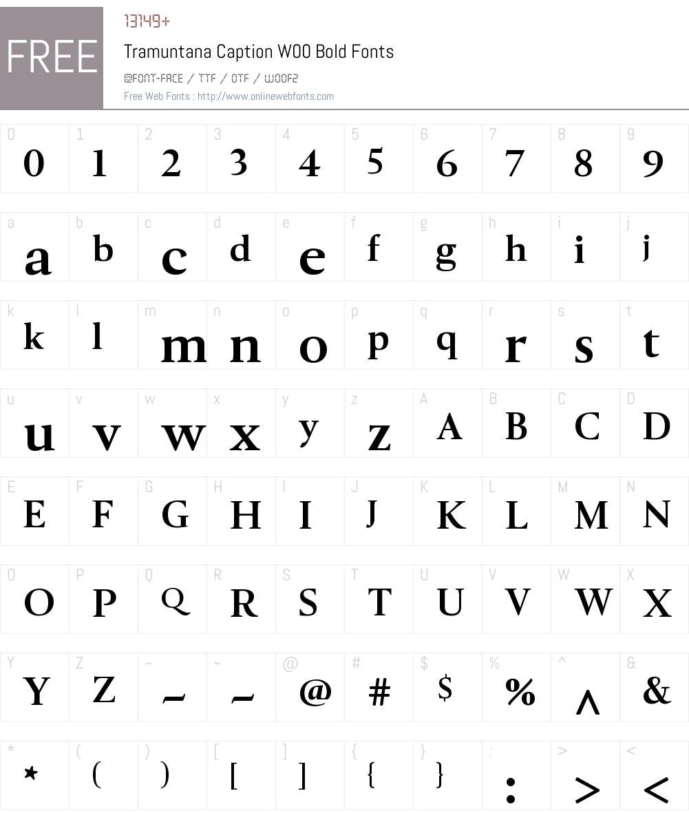 TramuntanaCaptionW00-Bold Font Screenshots