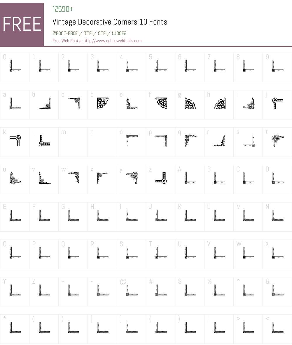 Vintage Decorative Corners 10 Font Screenshots