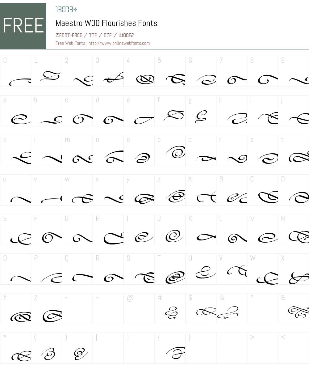 MaestroW00-Flourishes Font Screenshots
