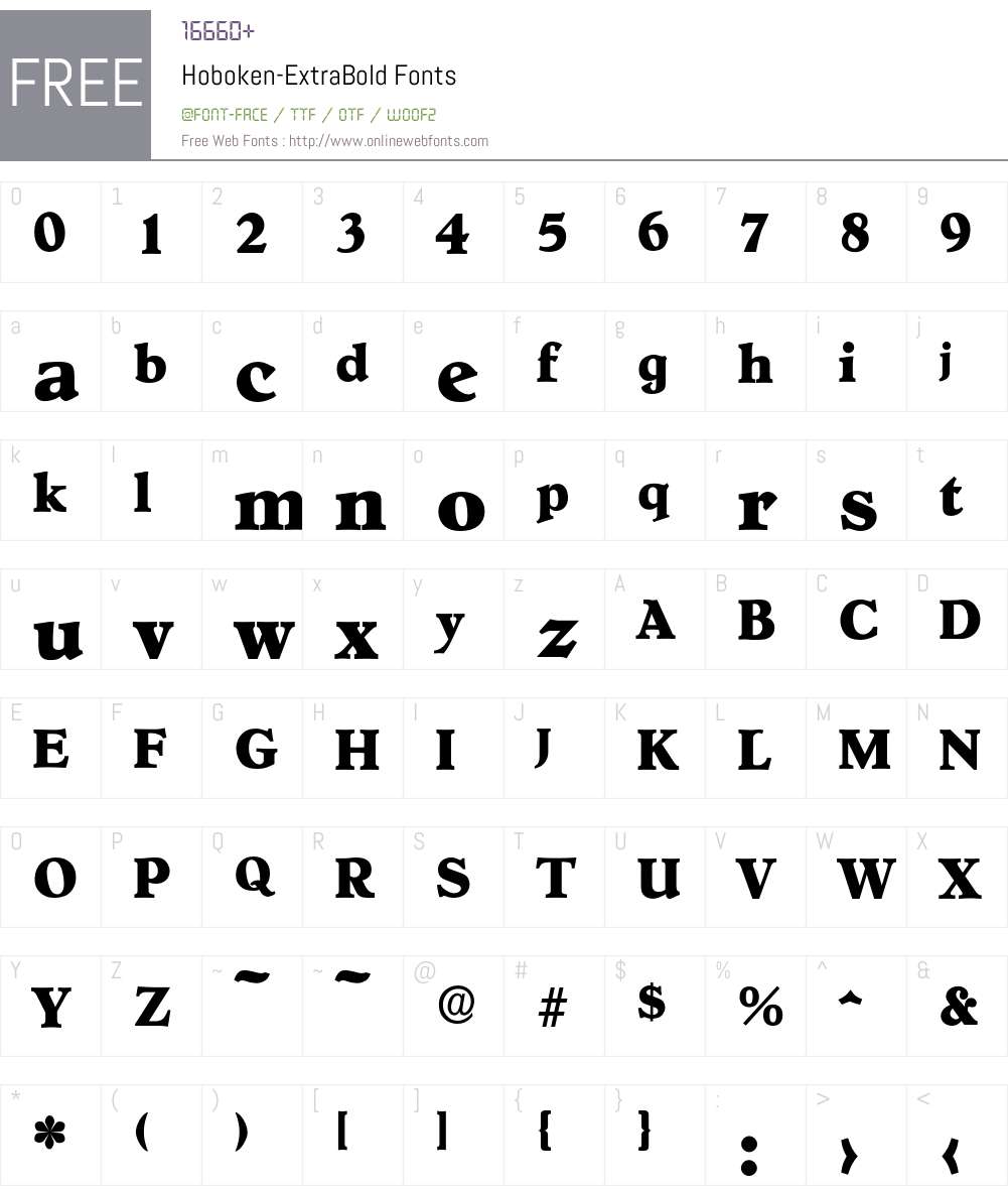Hoboken-ExtraBold Font Screenshots