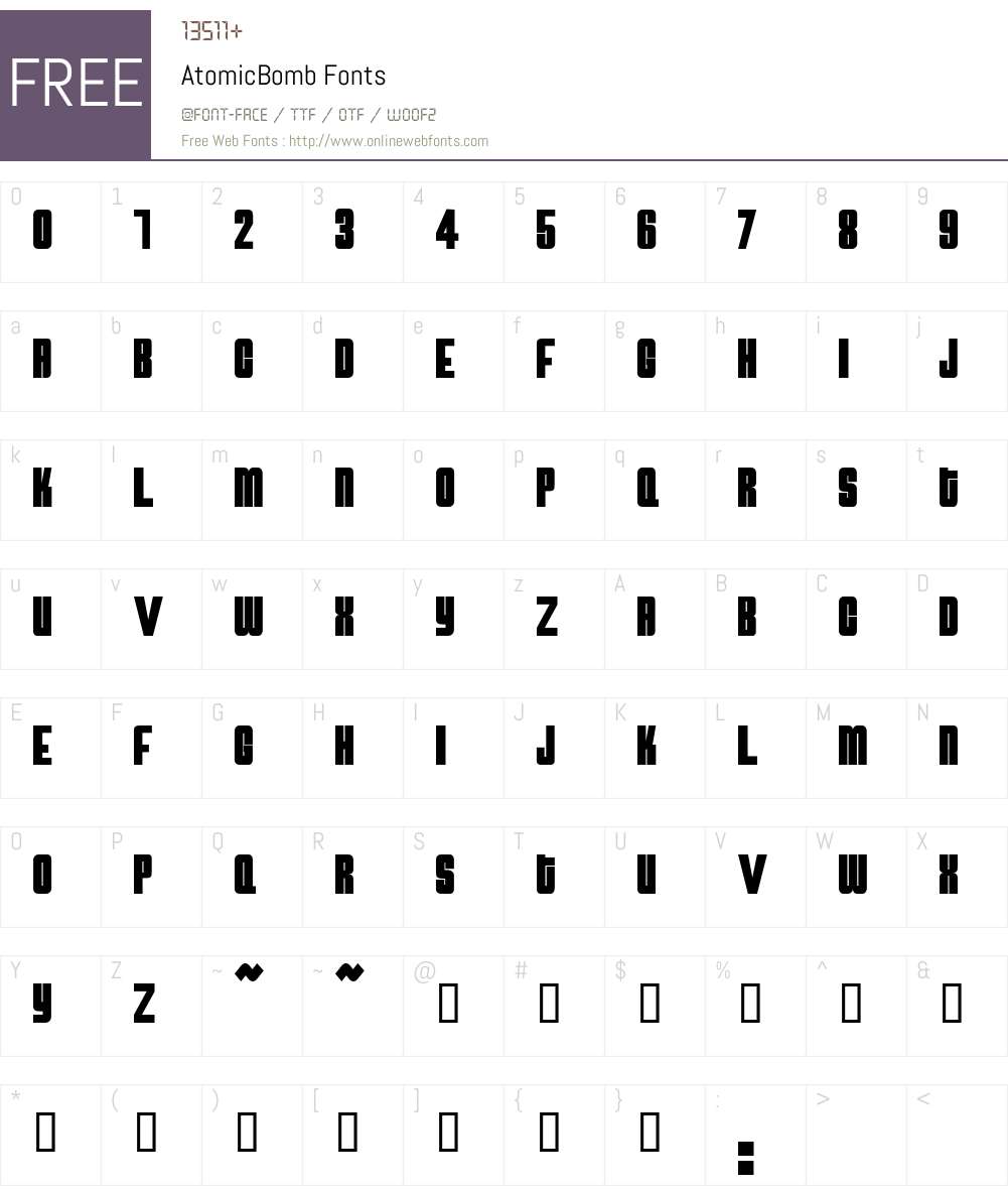 AtomicBomb Font Screenshots