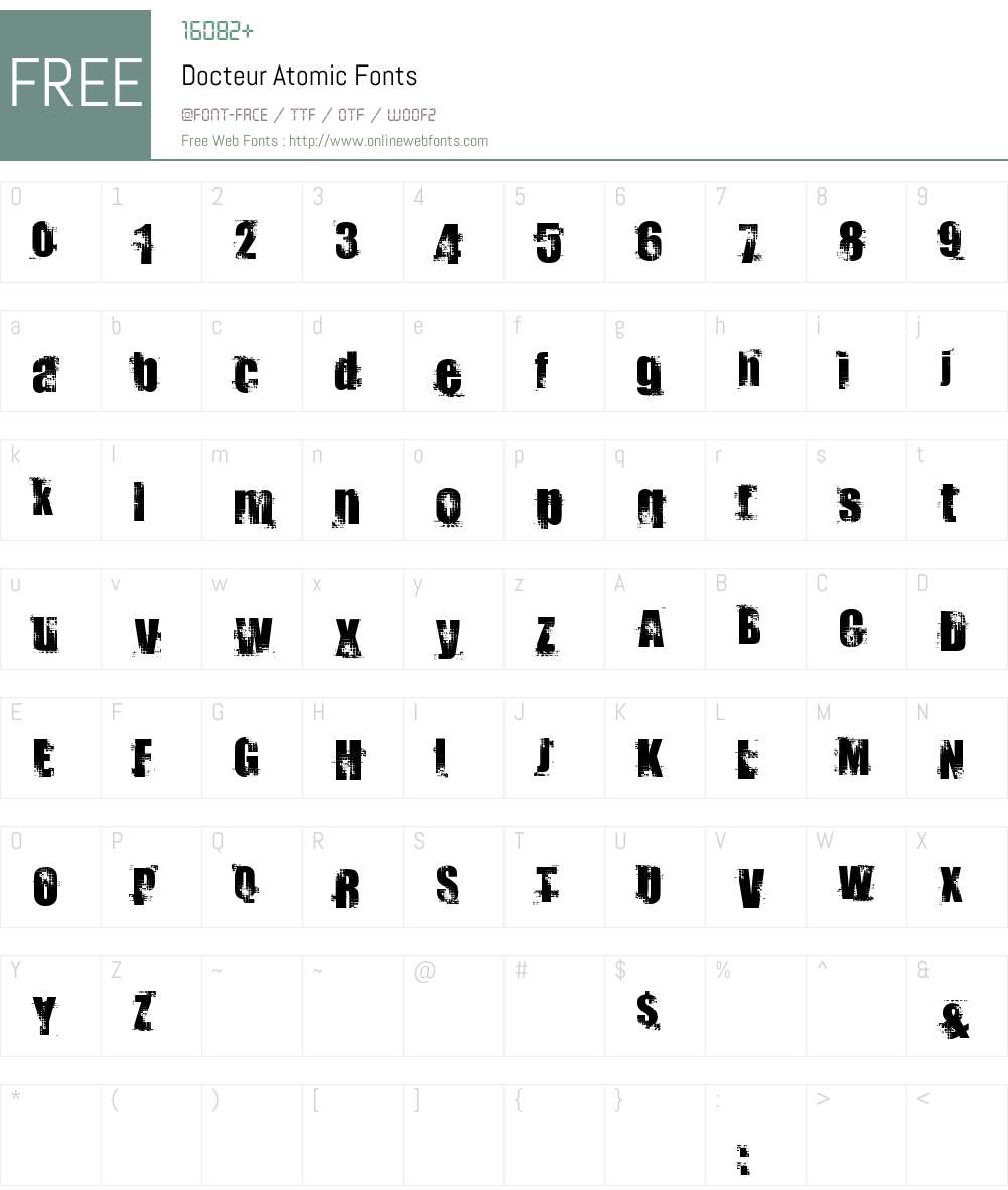 Docteur Atomic Font Screenshots